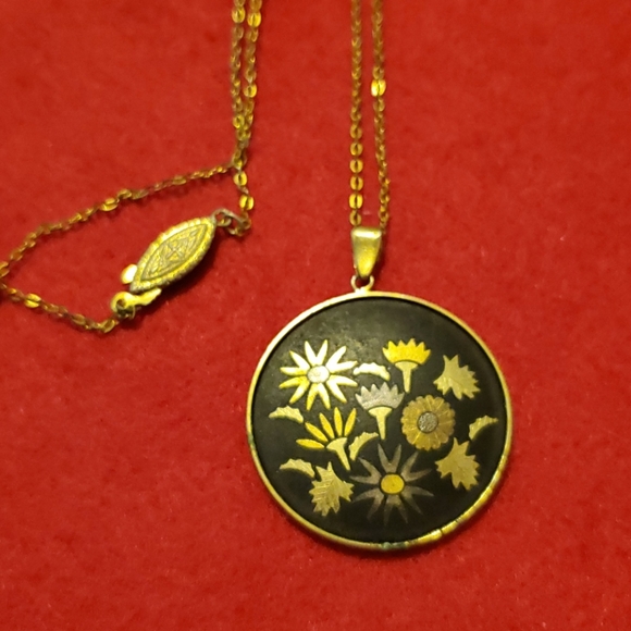 Pendentif Vintage Or De Tolède – Damascène – Occasion Porté – Pièce Française